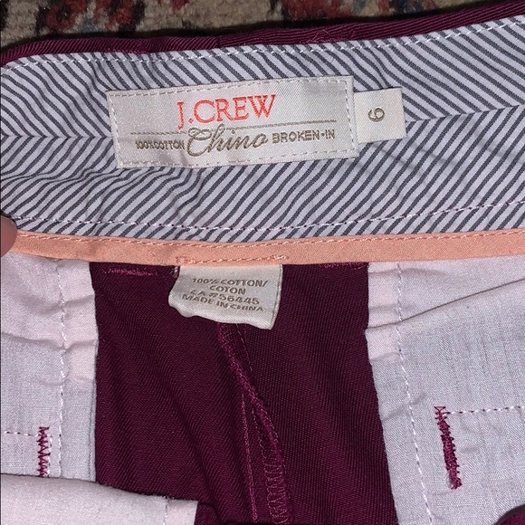J. Crew chino shorts. Magenta. Size 6 - Picture 2 of 2